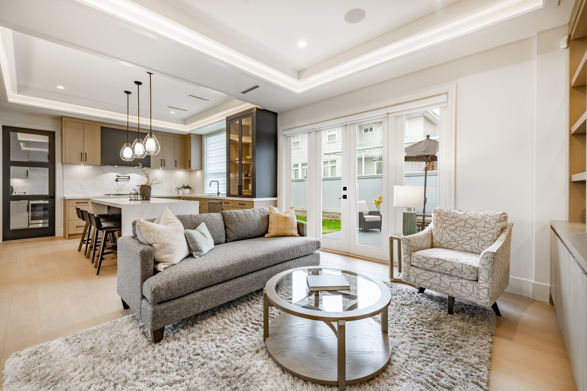 Warm modern living room interior