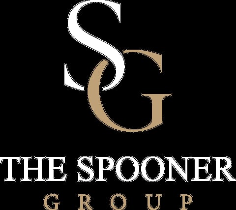 The Spooner Group logo featuring stylized SG letters in white and gold on black background